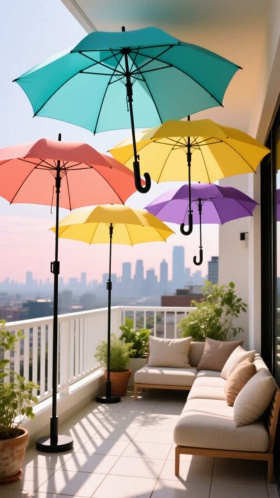 Use Colorful Umbrellas for Shade