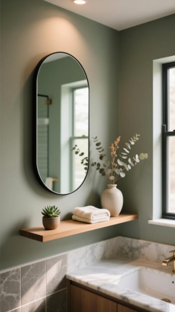 Floating Shelf Mirror Combo