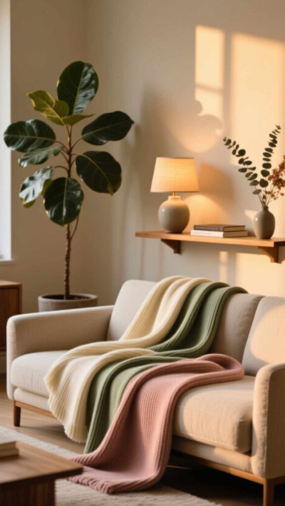 Add Soft Throw Blankets