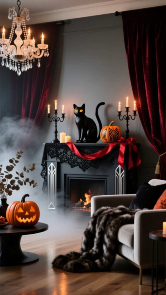 Elegant Halloween Living Room Decorations For Adults
