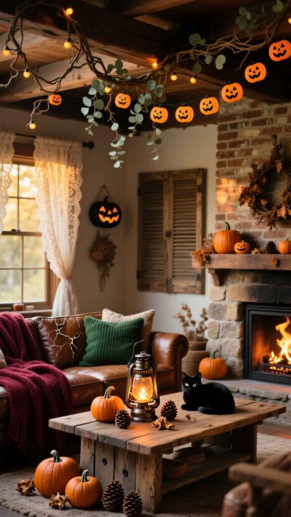 Get Cozy With Rustic Halloween Living Room Decor
