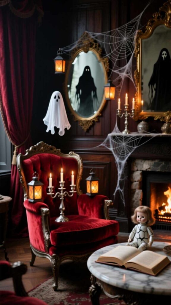 Haunted Mansion Halloween Living Room Decor Look