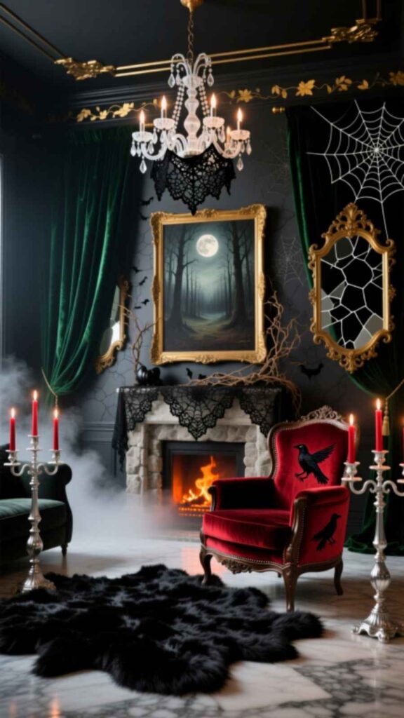 Gothic Glam Halloween Living Room Decor Trends