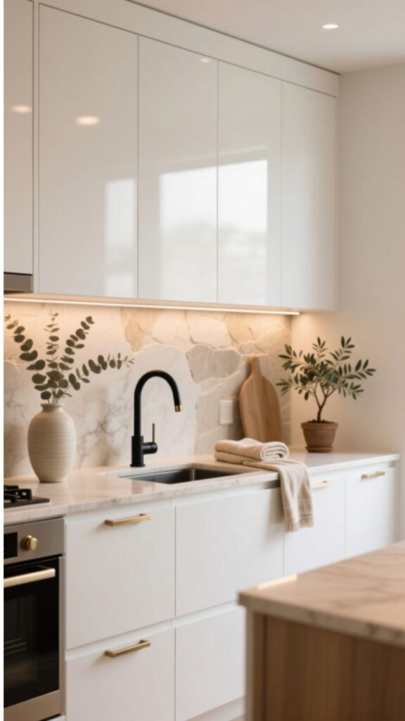 Sleek White Cabinets