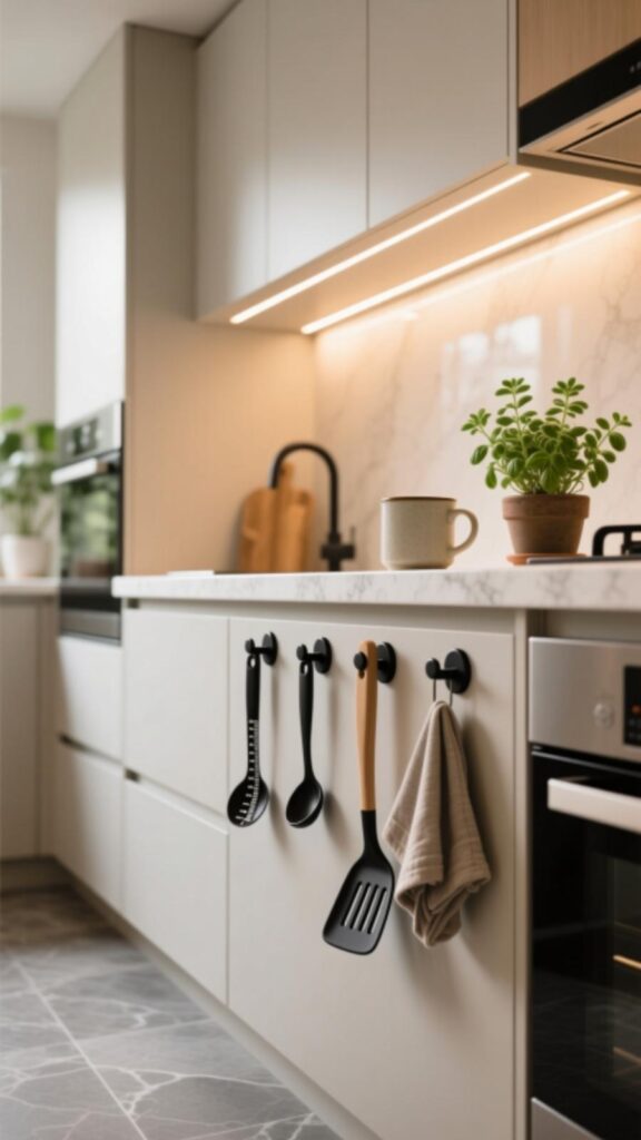 Add Hooks Under Cabinets