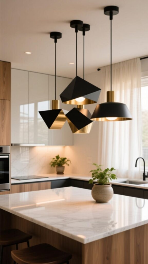 Pendant Lights Over the Kitchen Island