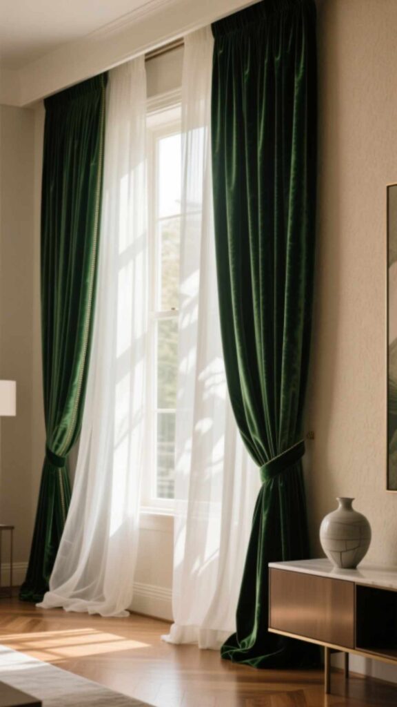 Layered Curtains with Sheers and Drapes