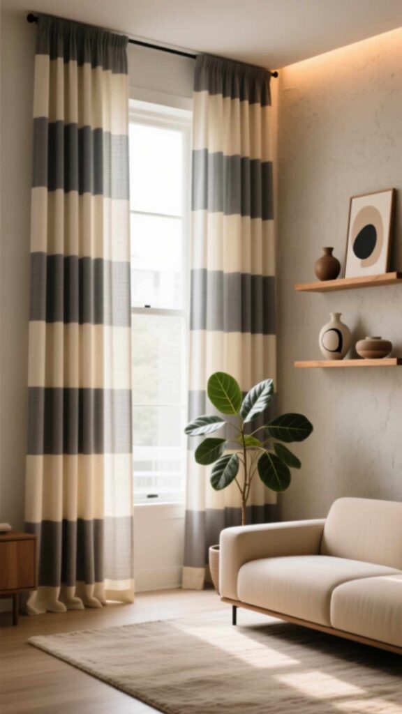 Striped Curtains for Visual Interest
