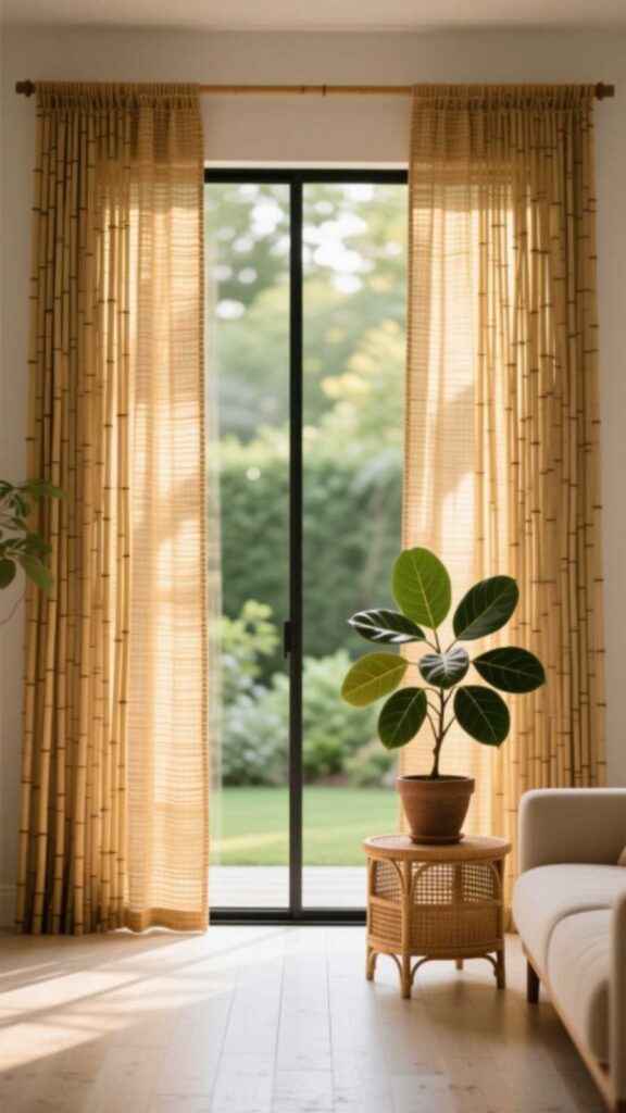 Bamboo or Natural Woven Curtains
