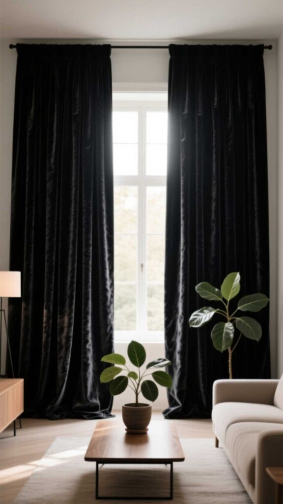 Dark Curtains for Contrast