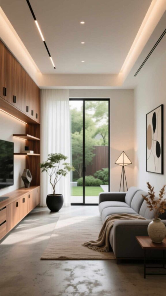 Living Room with Built-In Storage