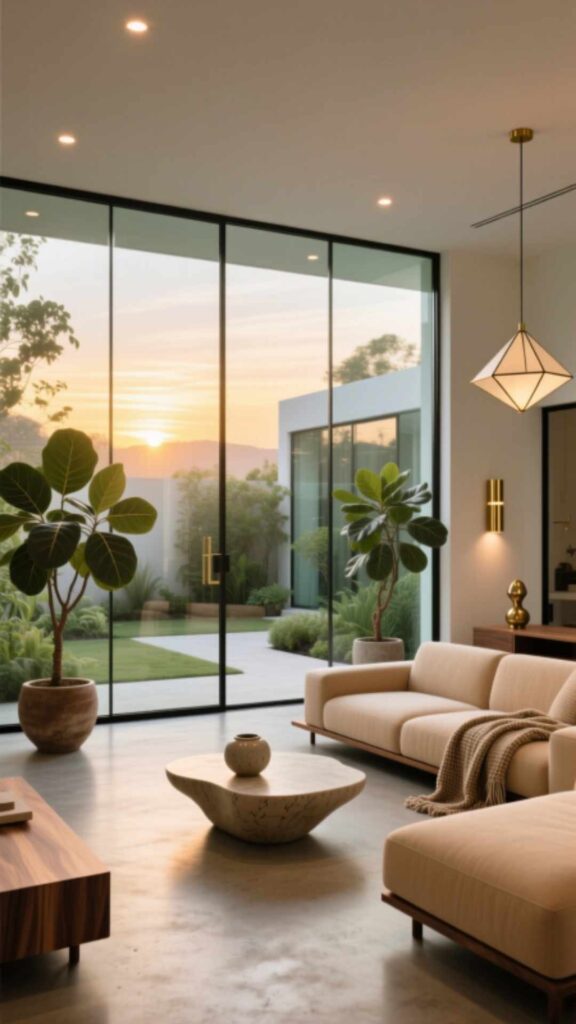 Glass Wall Living Room