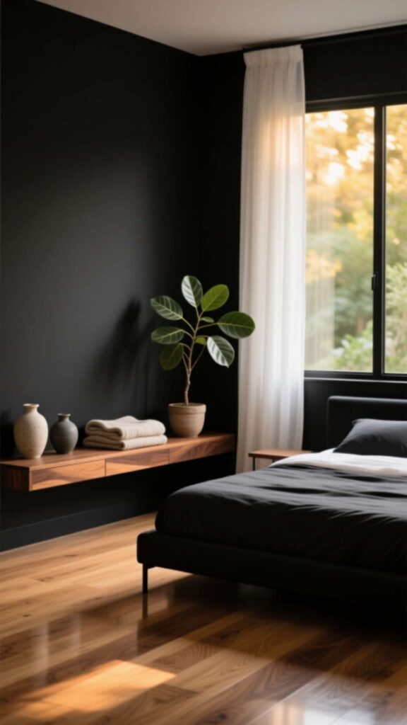 Black with Natural Wood