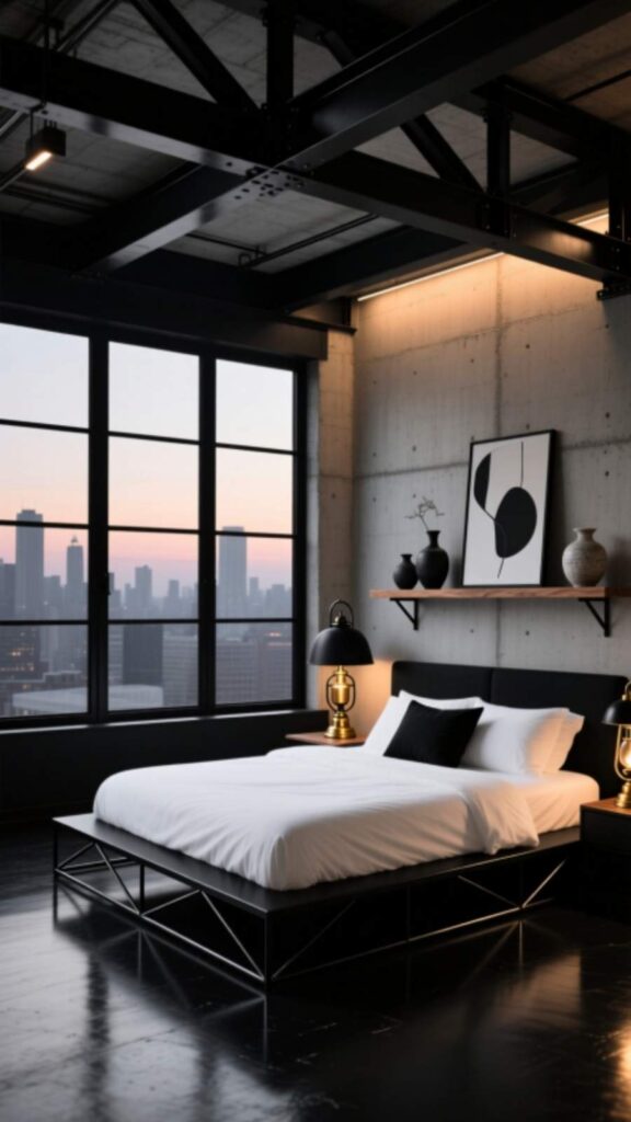 Industrial Black Bedroom