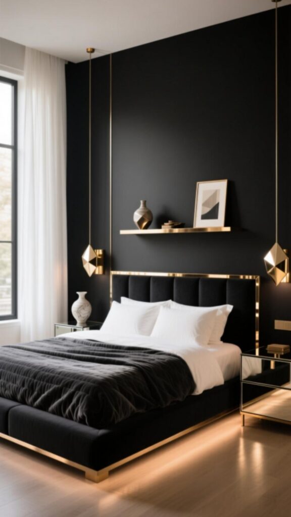 Black with Metallic Accents