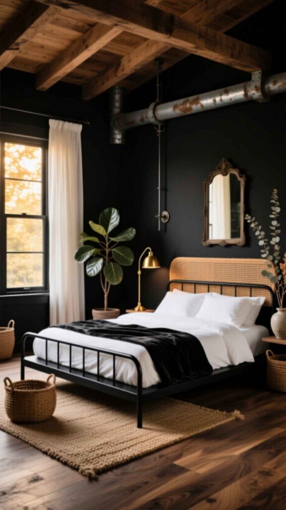 Rustic Black Bedroom