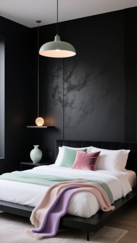 Soft Black with Pastel Accents