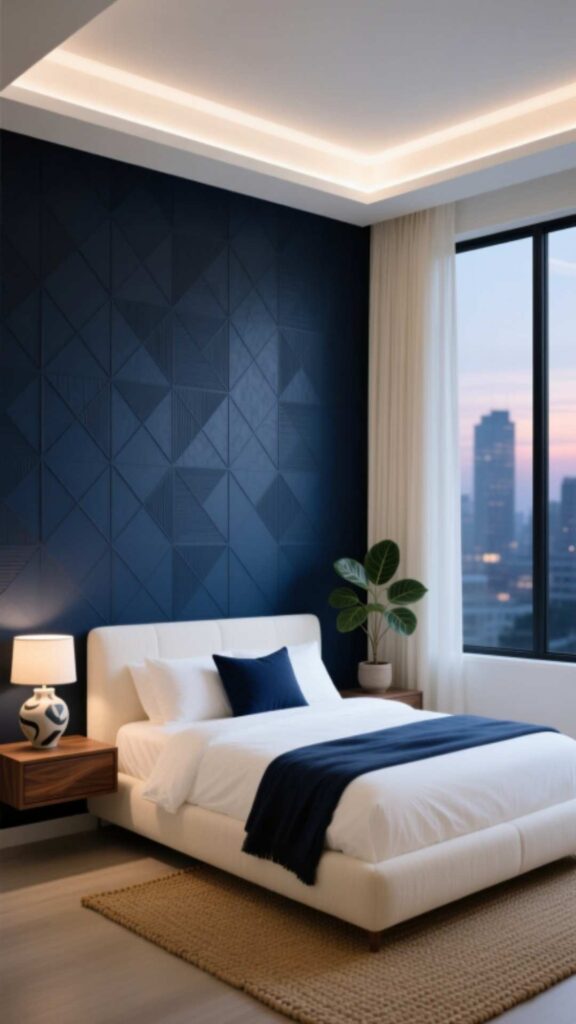 Navy Blue Accent Wall