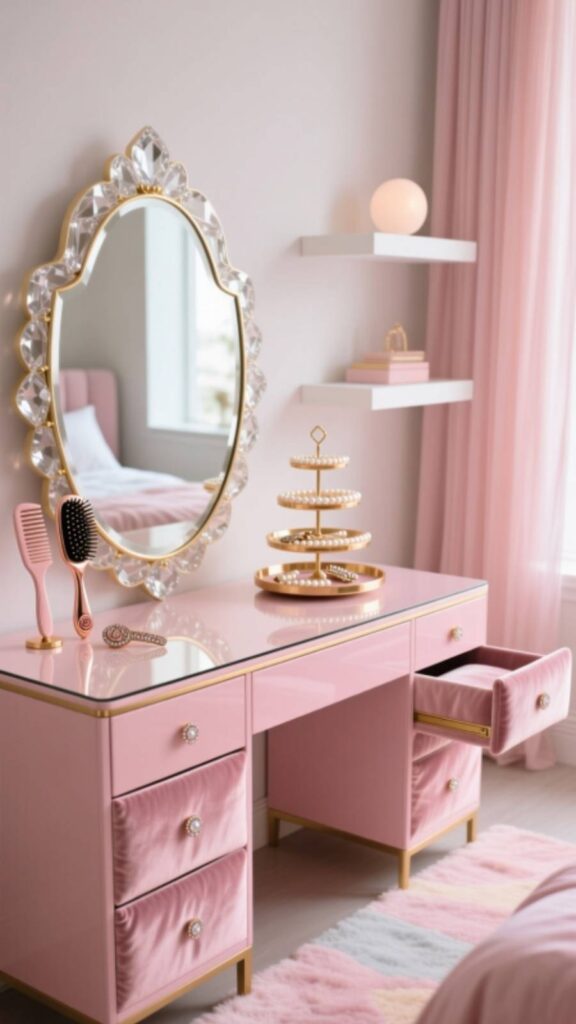 Pink Glam Dressing Table