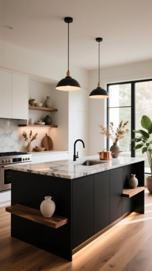 Black Kitchen Island