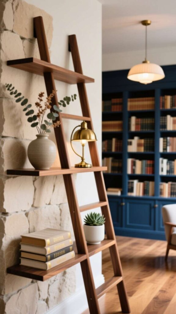 Wall Ladder & Hanging Shelves