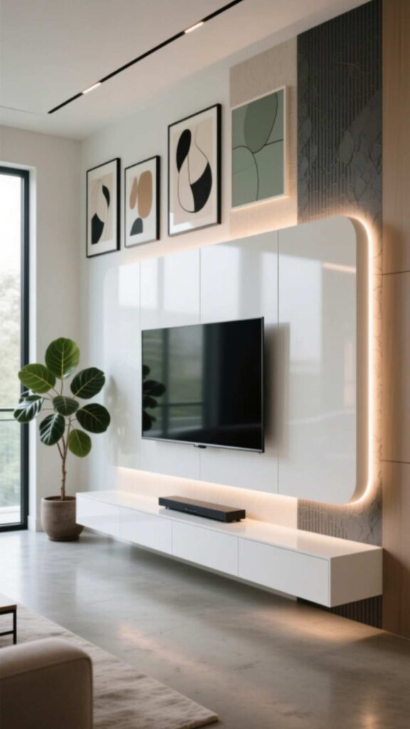 Floating TV Unit Media Wall