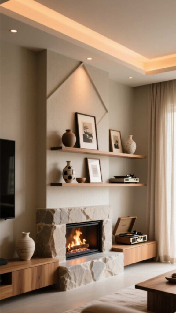 Media Wall with Fireplace