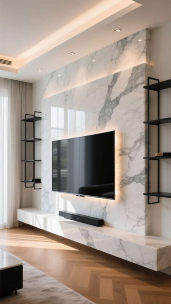 Media Wall with Accent Paint