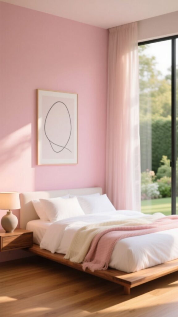Modern Minimalist Pink Bedroom