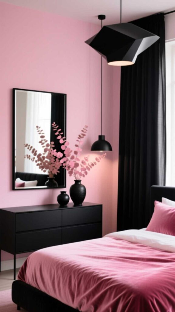 Pink and Black Contrast Design