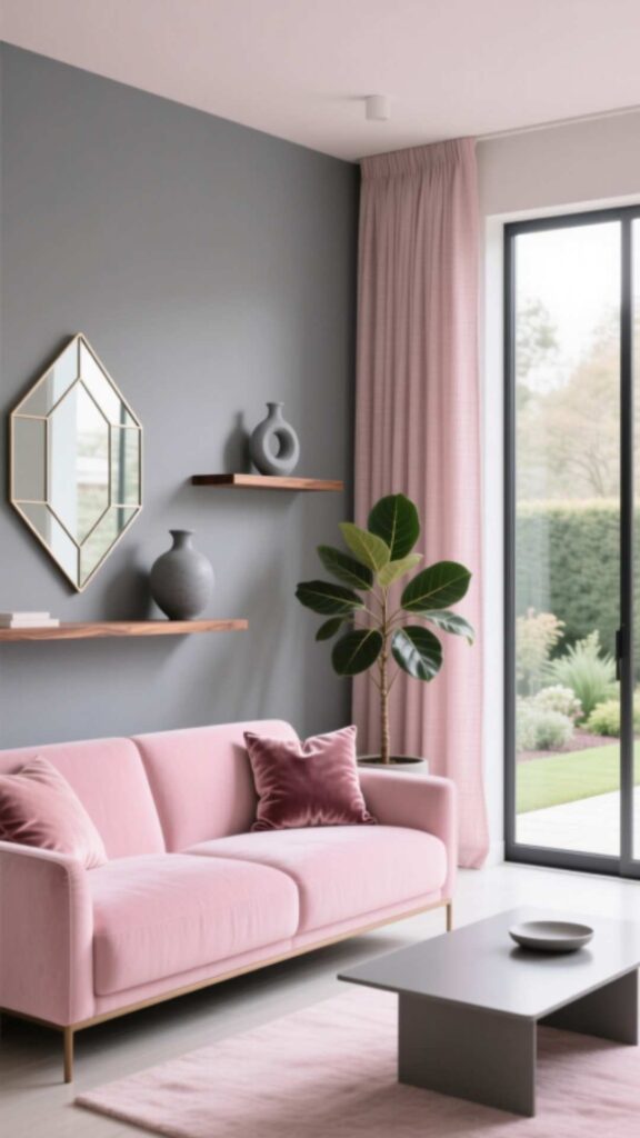 Pastel Pink with Gray for Modern Vibes