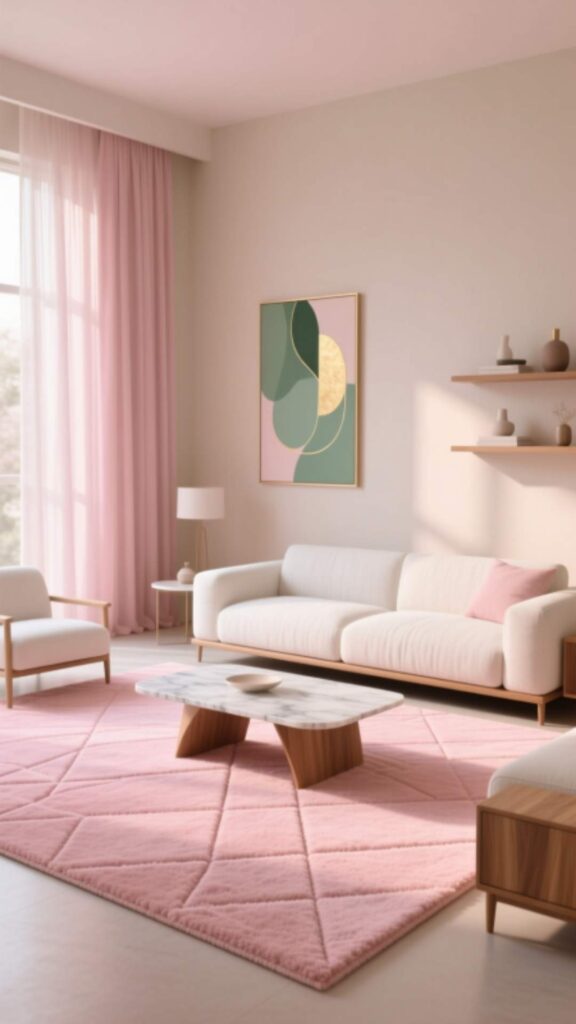 Pink Rug to Ground the Room