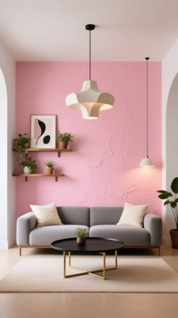 Pink Accent Wall for a Bold Touch