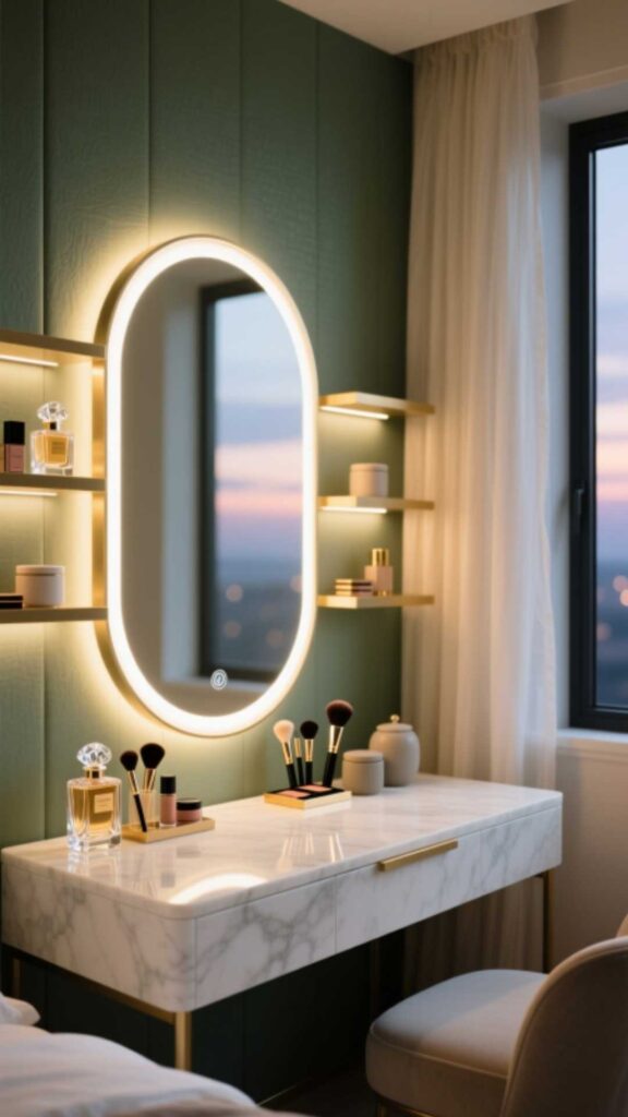 Vanity with Built-In Lighting