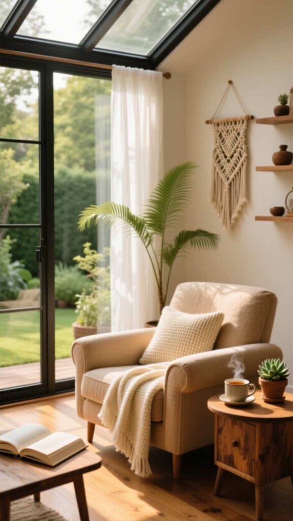 Cozy Reading Nook Sunroom