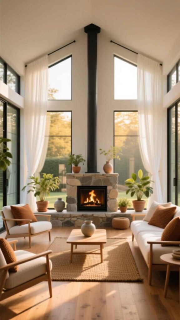 Sunroom with Fireplace