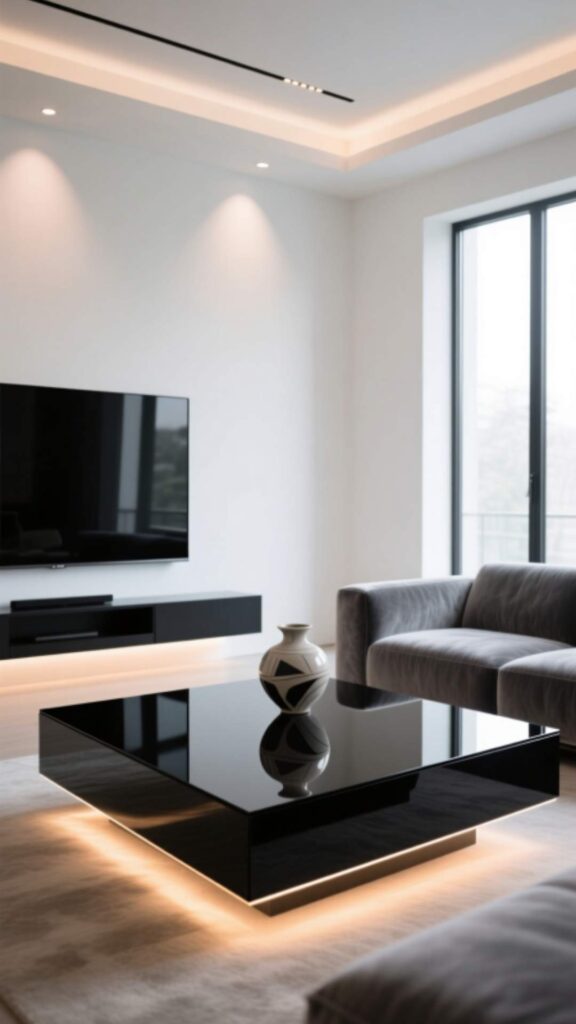 High Gloss Modern TV Table