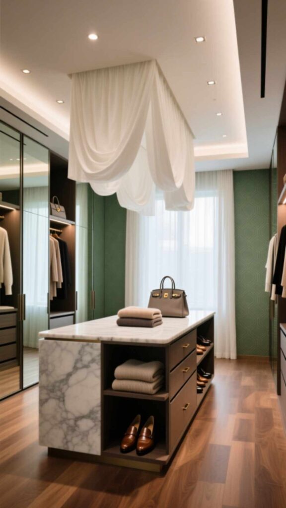 Luxury Walk-In Closet with Island