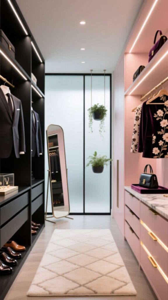 His and Hers Walk-In Closet