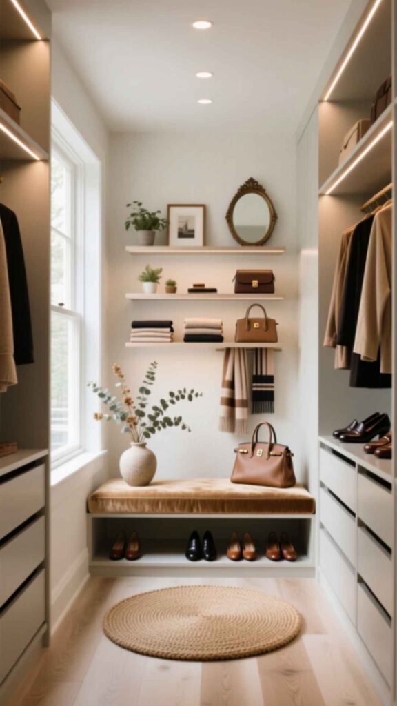 Walk-In Closet with Seating Area
