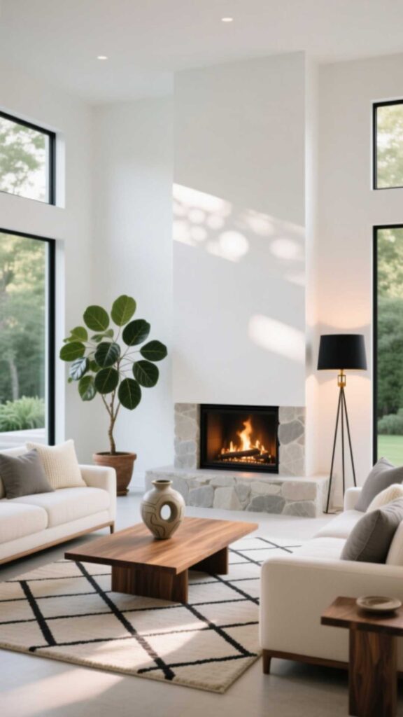 White with Statement Lighting