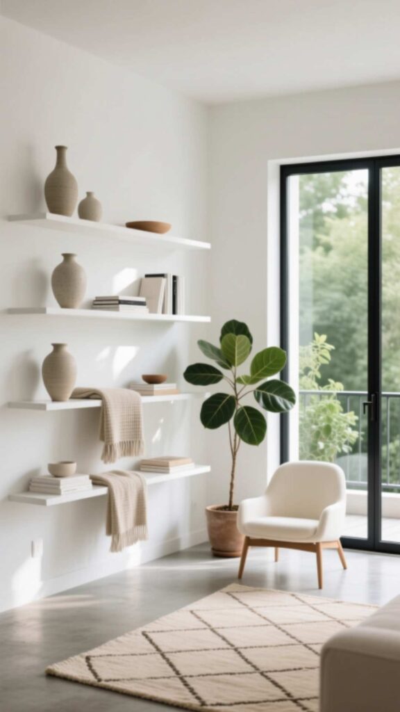 White with Open Shelves