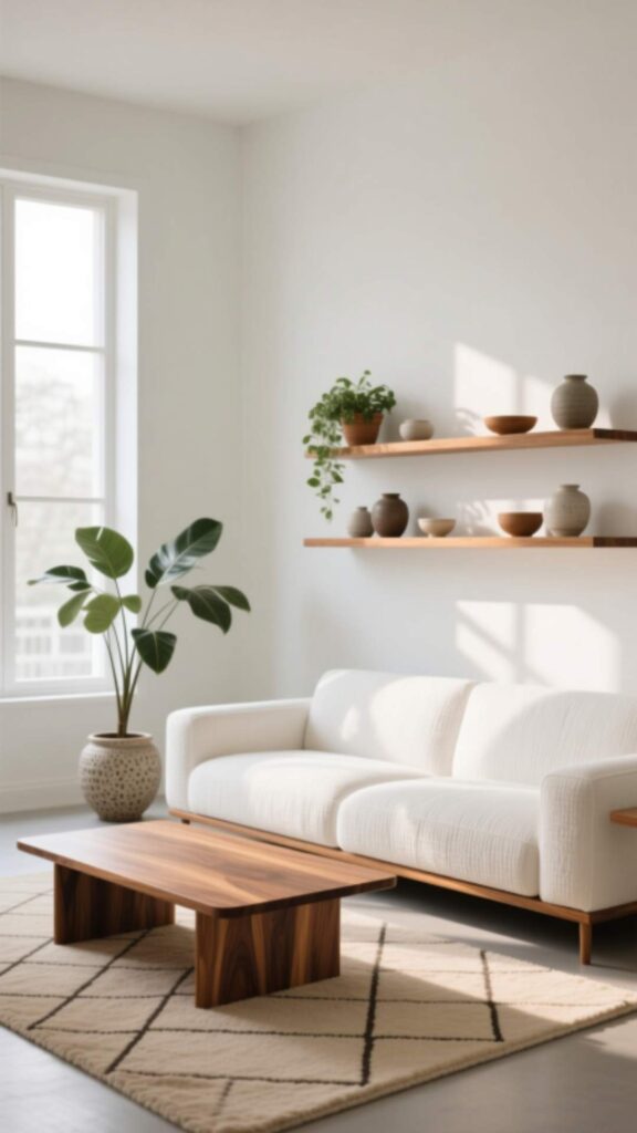 White with Natural Wood