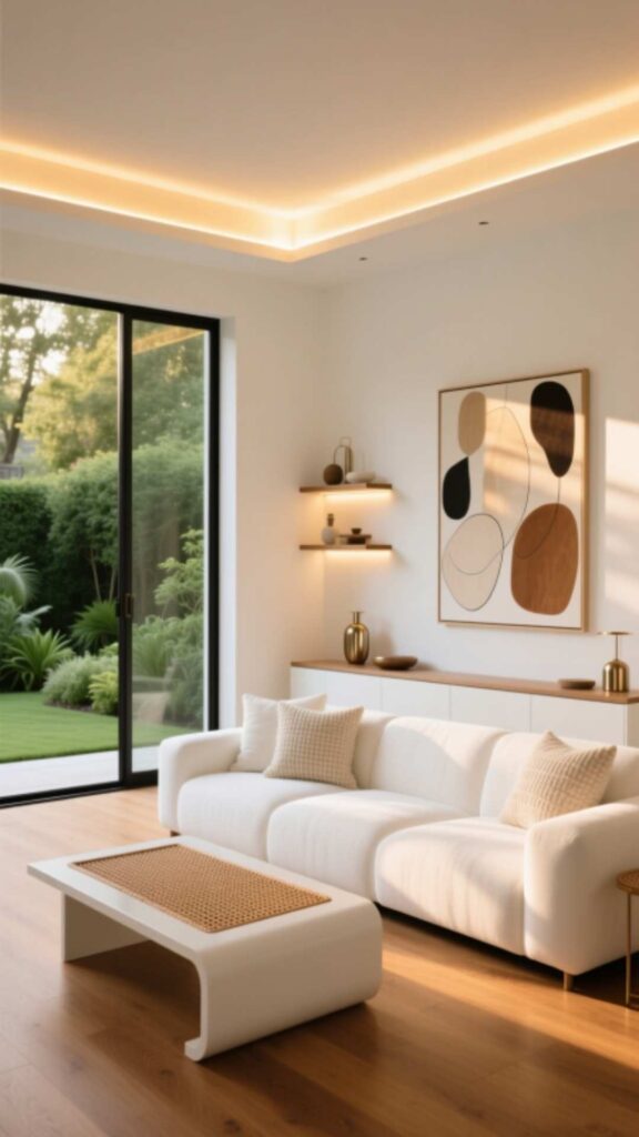 White with Warm Lighting