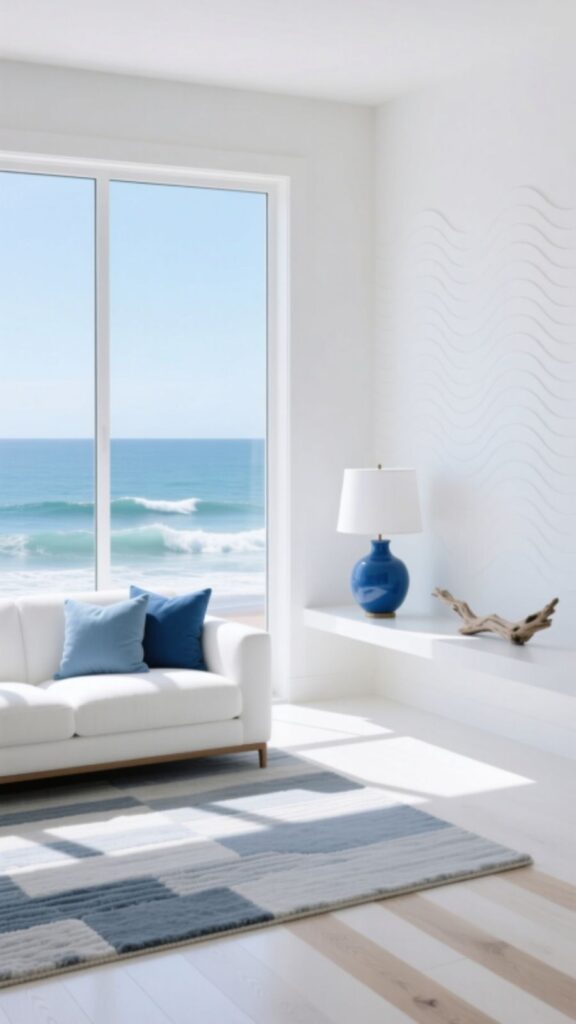 White and Blue Coastal Touch