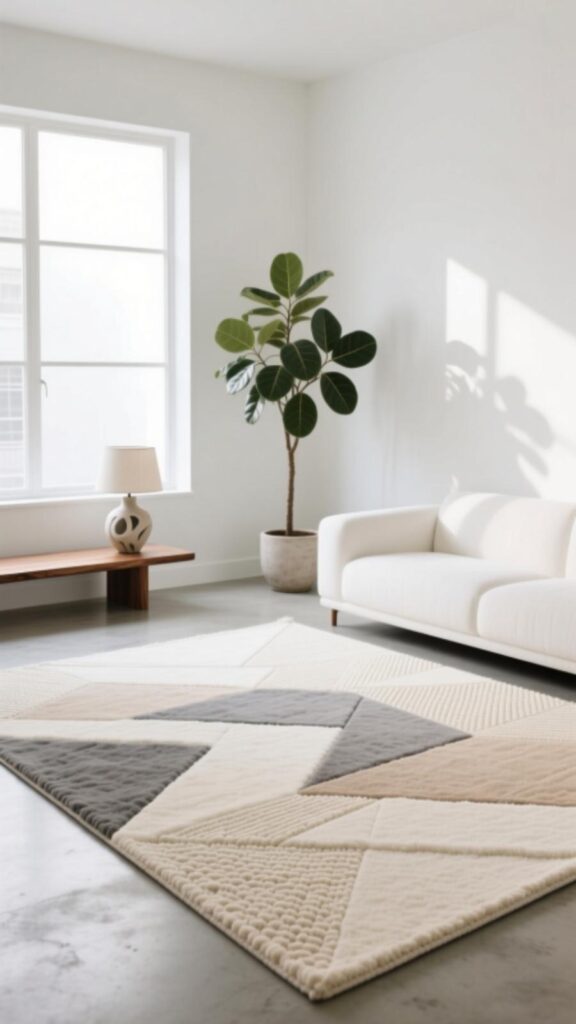 White with Layered Rugs