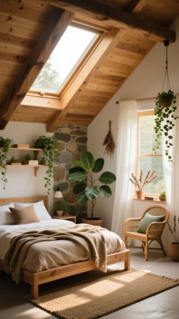 Nature-Inspired Attic Bedroom