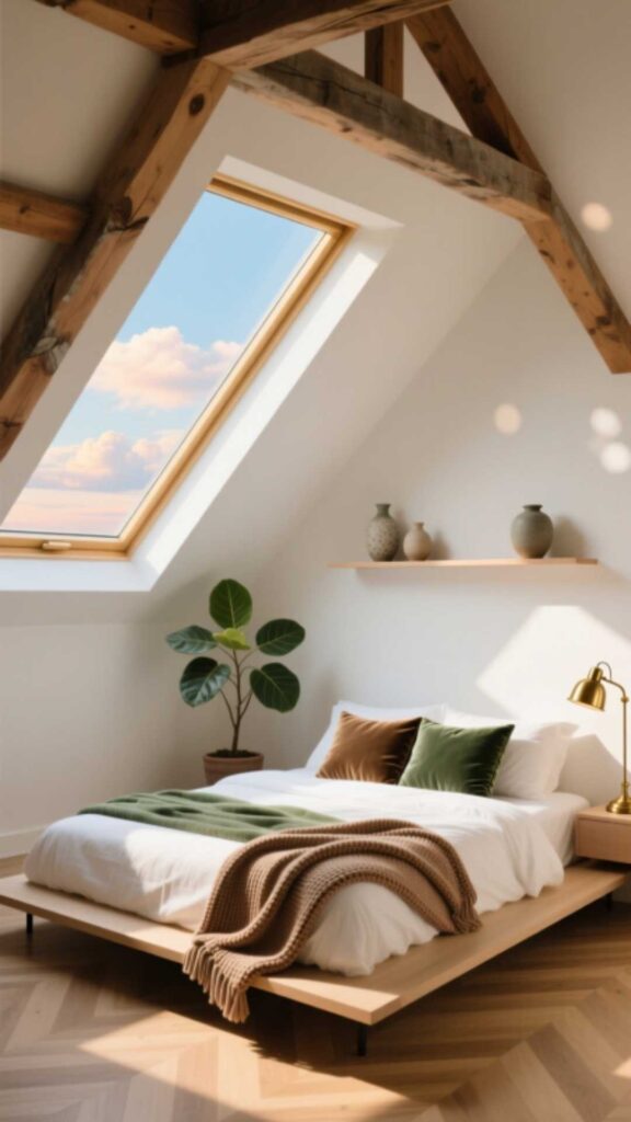 Attic Bedroom with Skylights