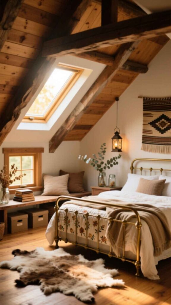 Cozy Rustic Attic Bedroom