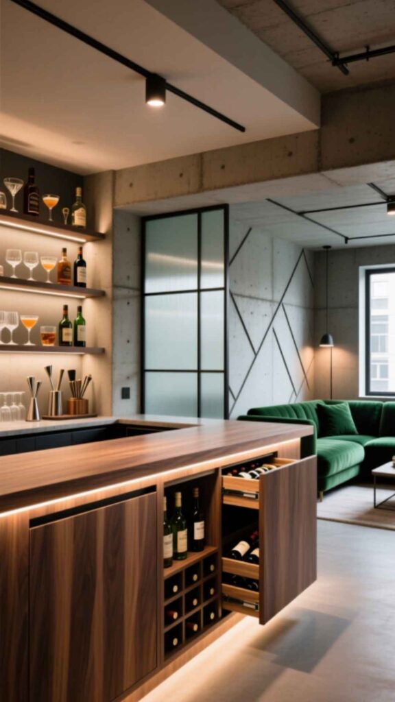 Bar with Built-In Storage